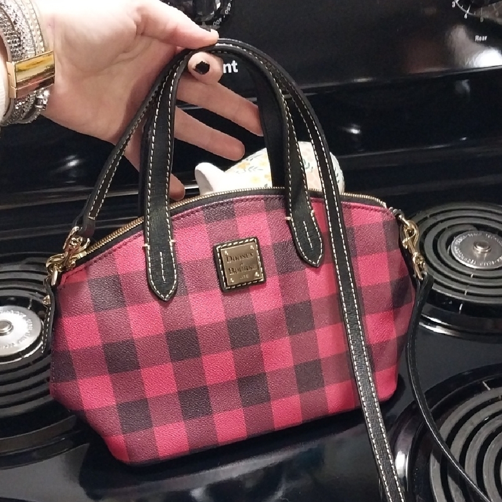 Dooney & Bourke Pink and Black Checkered Women's Bag